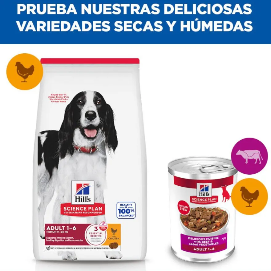 Hill's Science Plan Adult Estofado con vacuno y verduras lata para perros