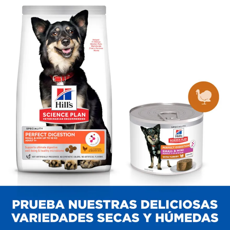Hill's Science Plan Adult Small y Mini Perfect Digestion Mousse de Pavo lata para perros