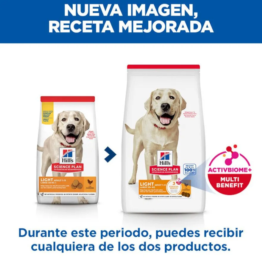 Hill's Science Plan Light pienso pollo para perros adultos de razas grandes