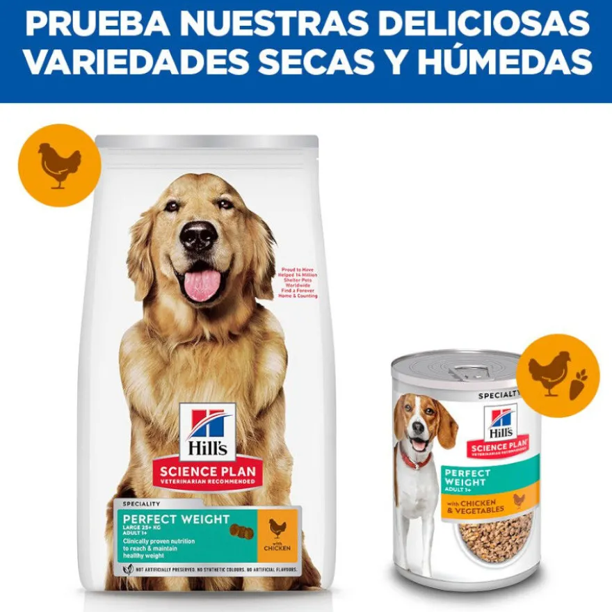 Hill's Science Plan Perfect Weight Adult Large Pollo pienso para perros