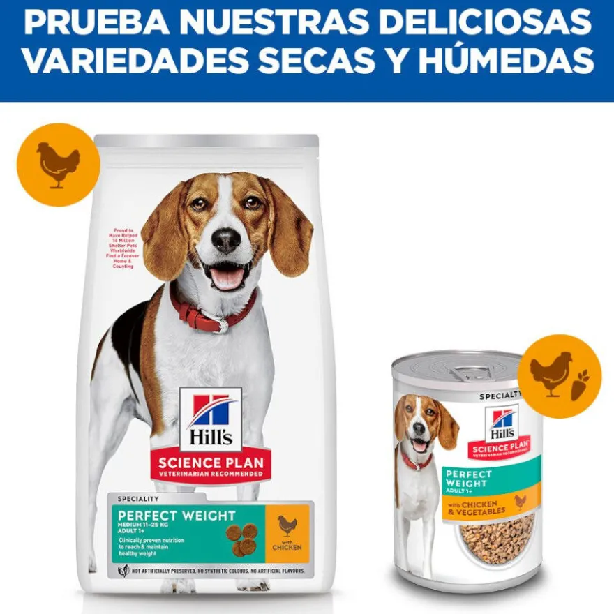 Hill's Science Plan Perfect Weight Adult Medium Pollo pienso para perros