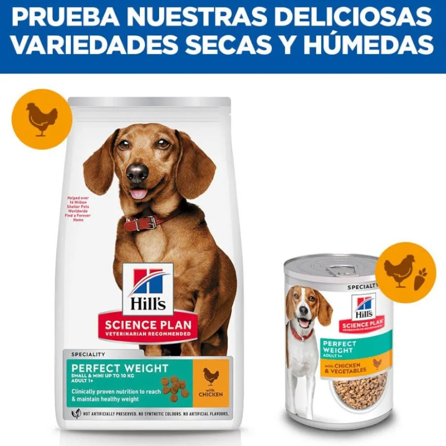Hill's Science Plan Perfect Weight Adult Small y Mini pienso para perros