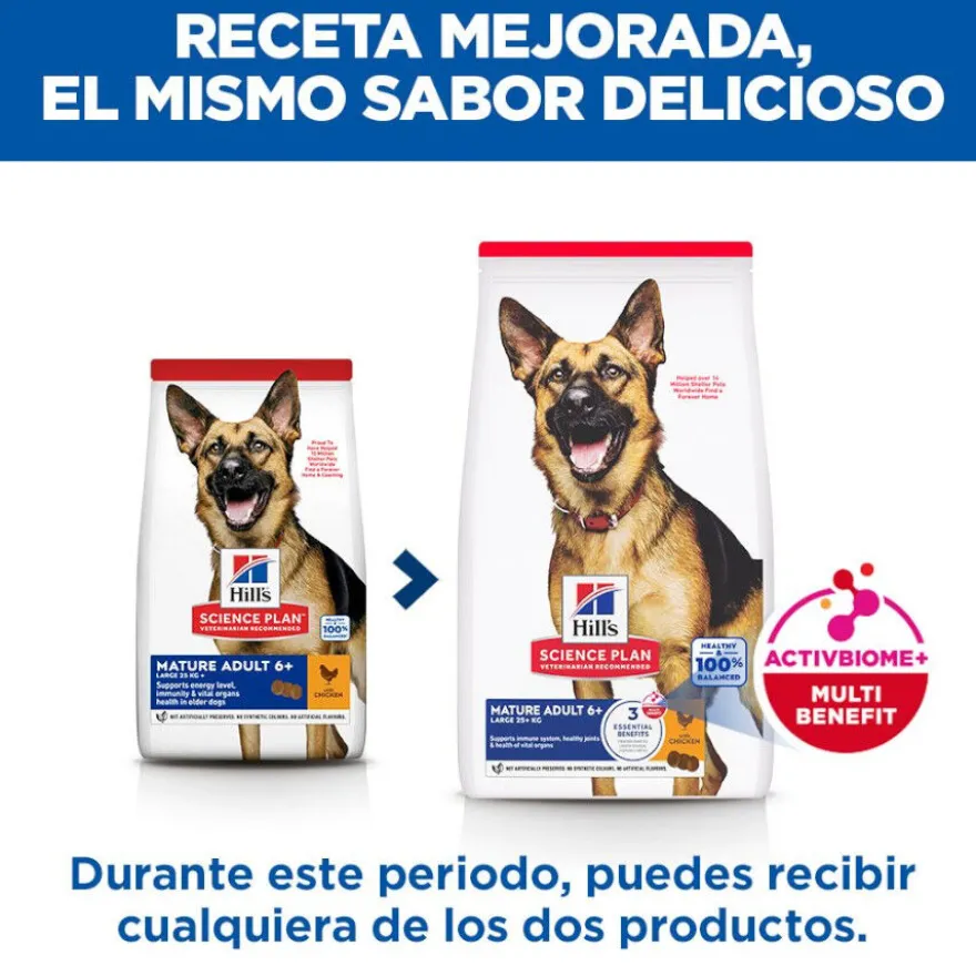 Hill's Science Plan pienso pollo para perros mayores de razas grandes