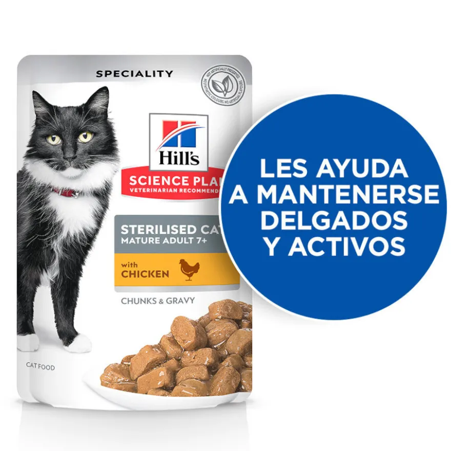 Hill's Science Plan Sterilised Mature Pollo en Salsa sobre para gatos
