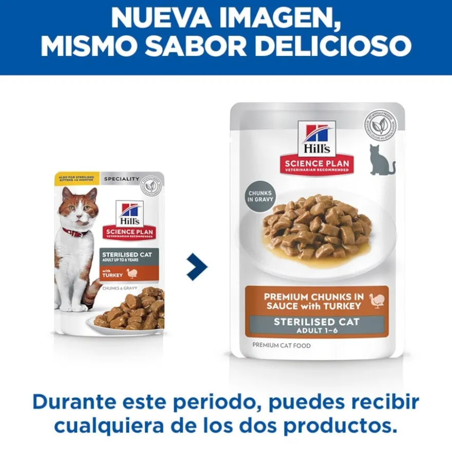 Hill's Science Plan Sterilised Young Adult Pavo Sobre en Salsa para gatos