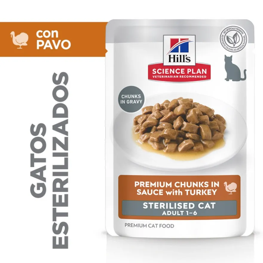 Hill's Science Plan Sterilised Young Adult Pavo Sobre en Salsa para gatos