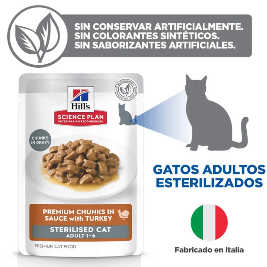 Hill's Science Plan Sterilised Young Adult Pavo Sobre en Salsa para gatos