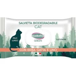 Inodorina Green Toallitas Húmedas para gatos de pelo largo