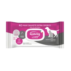 Inodorina Refresh Sensitive Toallitas Húmedas Agua Micelar para perros y gatos