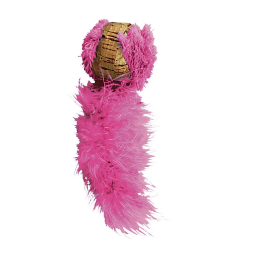 Kong Cork Pelota con cola de plumas para gatos