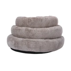 Lebby cama suave redonda beige para perros