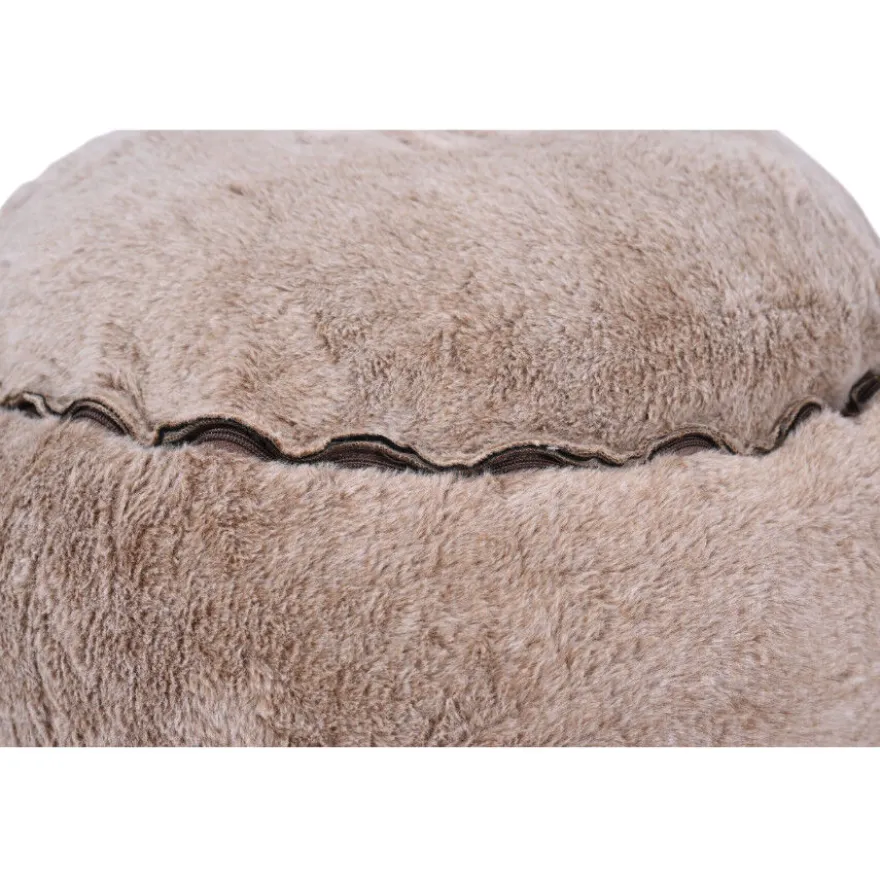 Lebby cama suave redonda beige para perros
