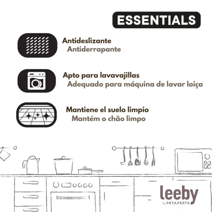 Leeby Alfombrilla Antideslizante Comederos para perros y gatos