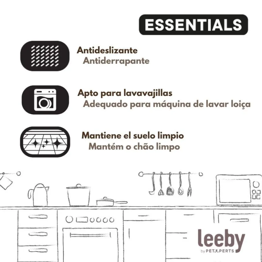 Leeby Alfombrilla Antideslizante Comedero forma Gato Gris para perros y gatos