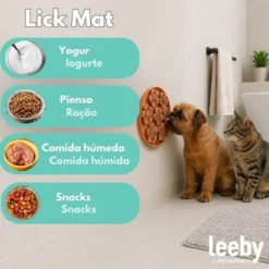 Leeby Alfombrilla de Lamer Forma Flor para perros y gatos