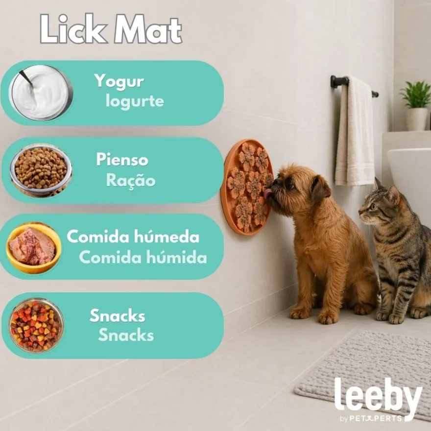 Leeby Alfombrilla de Lamer Forma Flor para perros y gatos