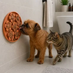 Leeby Alfombrilla de Lamer Forma Flor para perros y gatos