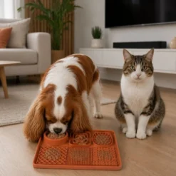 Leeby Alfombrilla de Lamer Naranja para perros y gatos