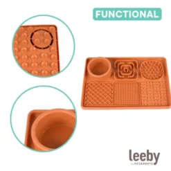 Leeby Alfombrilla de Lamer Naranja para perros y gatos