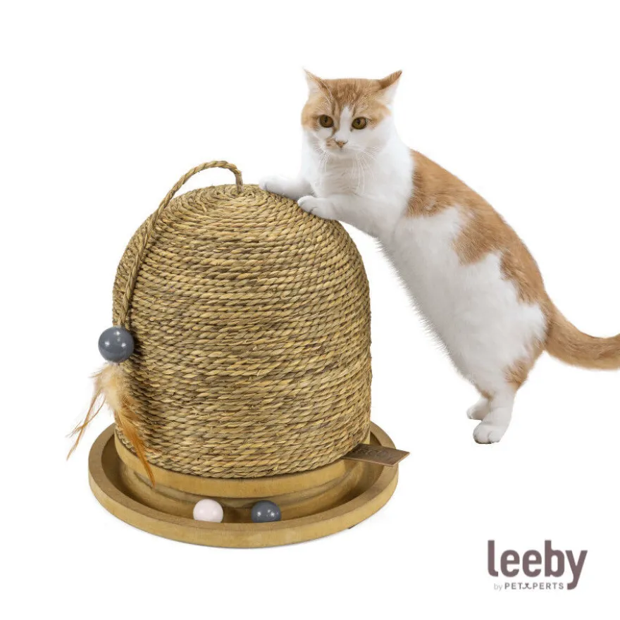 Leeby Beau rascador redondo con juguete para gatos