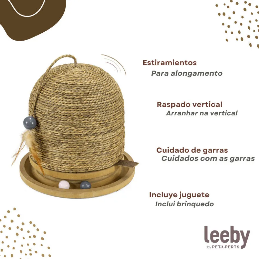 Leeby Beau rascador redondo con juguete para gatos