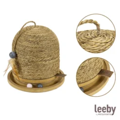 Leeby Beau rascador redondo con juguete para gatos