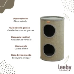 Leeby BonBon barril rascador con cama nido para gatos