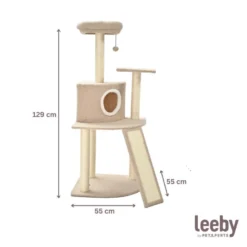 Leeby Boucle Collection Árbol rascador con cama nido y rampa para gatos