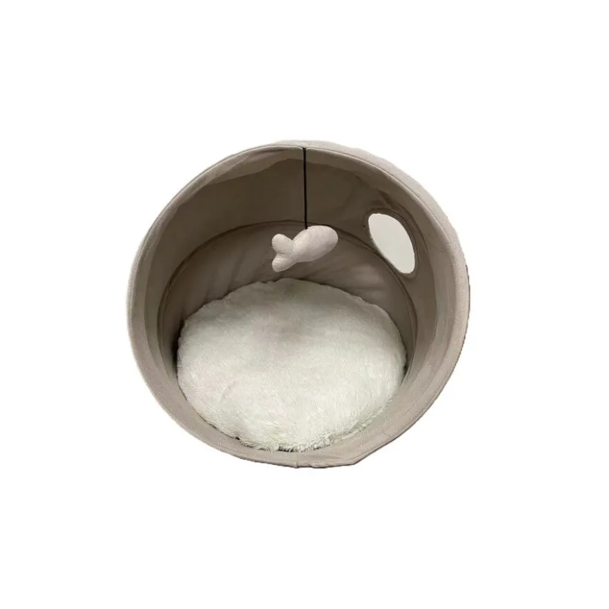 Leeby cama cueva beige para gatos