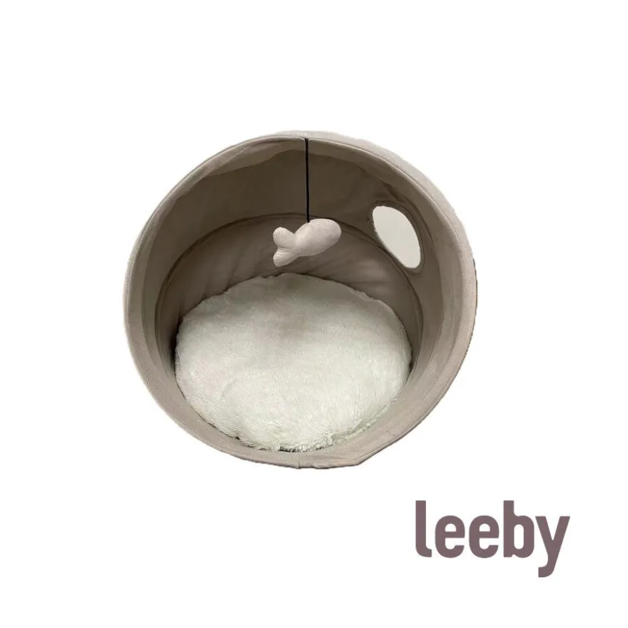 Leeby cama cueva beige para gatos