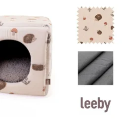Leeby Cama Cueva Estampado de Erizos para gatos