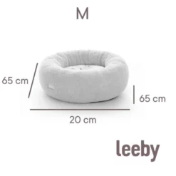 Leeby cama de pelo gris con ovejitas desenfundable para cachorros