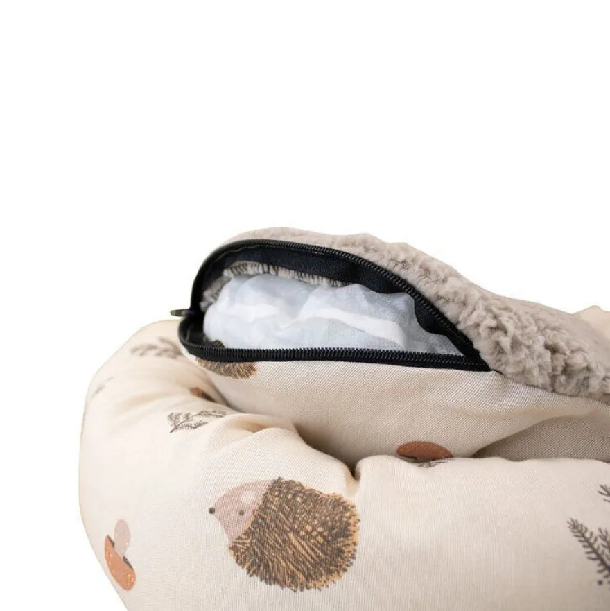 Leeby Cama Donut Antideslizante Blanca con Erizos para gatos