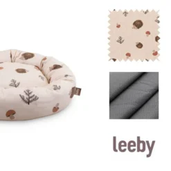 Leeby Cama Donut Antideslizante Blanca con Erizos para gatos