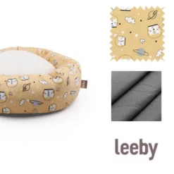 Leeby Cama Donut Antideslizante Estampado Comic Amarillo para gatos
