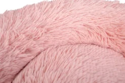 Leeby Cama Donut Antiestrés de Pelo Rosa para gatos