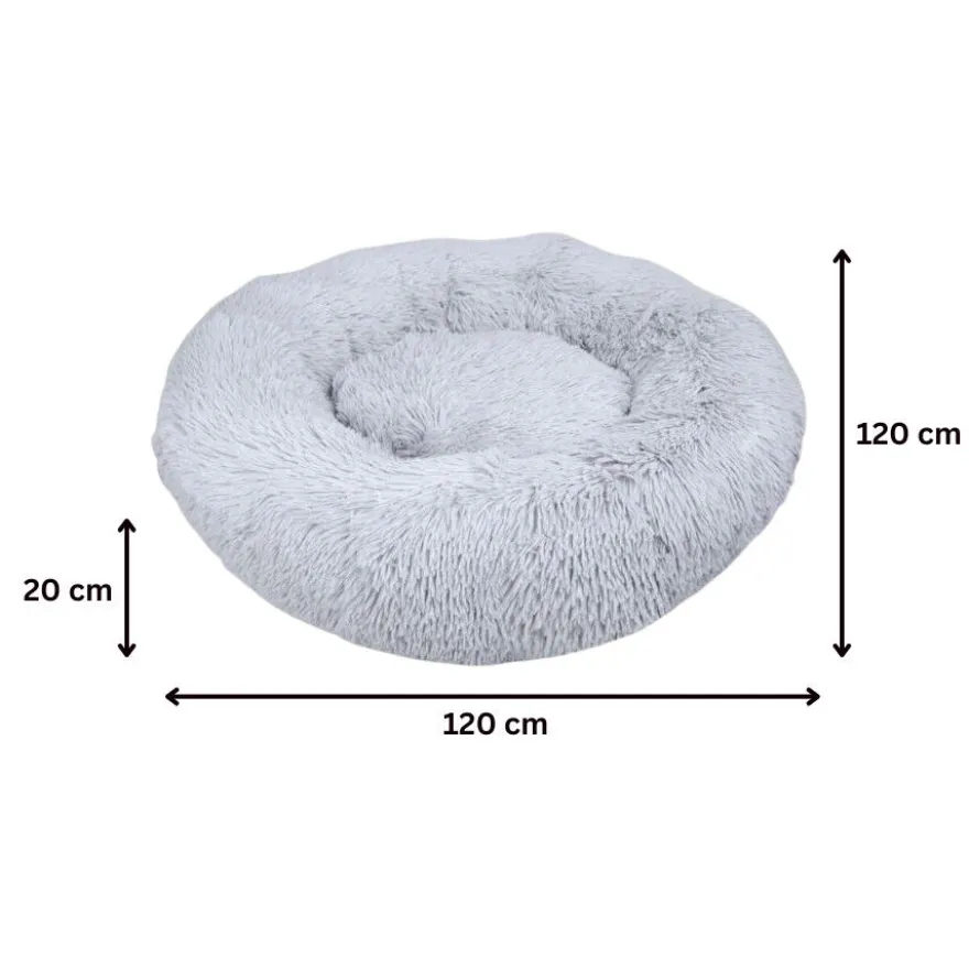Leeby Cama Donut Anti Estrés XXL Gris para personas y perros