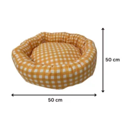 Leeby Cama Donut Vichy Naranja para gatos