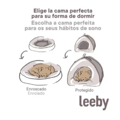 Leeby Cama Donut Vichy Naranja para gatos