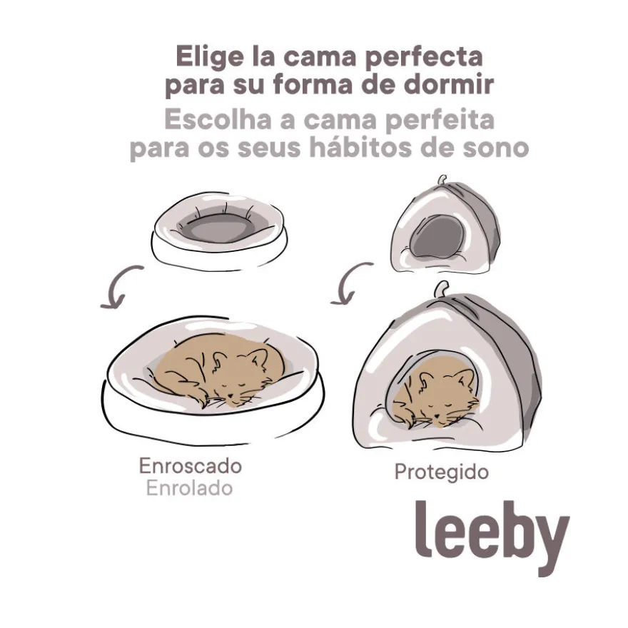 Leeby Cama Donut Vichy Naranja para gatos