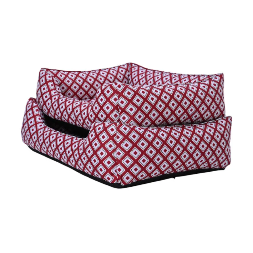 Leeby cama impermeable roja para perros