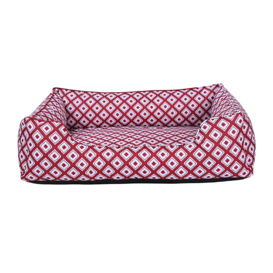 Leeby cama impermeable roja para perros