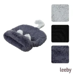 Leeby Cama Saco con Oreja y Cola Gris para gatos