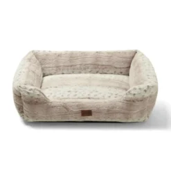 Leeby cama suave leopardo print para perros