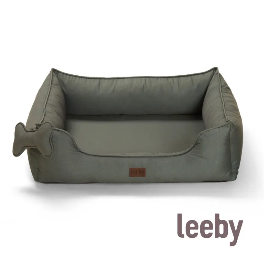 Leeby cama viscoelástica caqui para perros