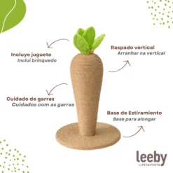 Leeby Carlos zanahoria rascador de yute para gatos