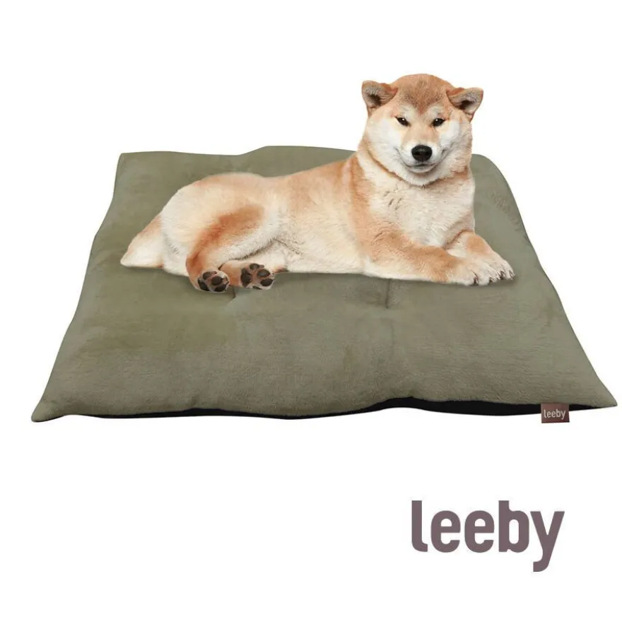 Leeby Cojín Acolchado de Terciopelo Verde para perros