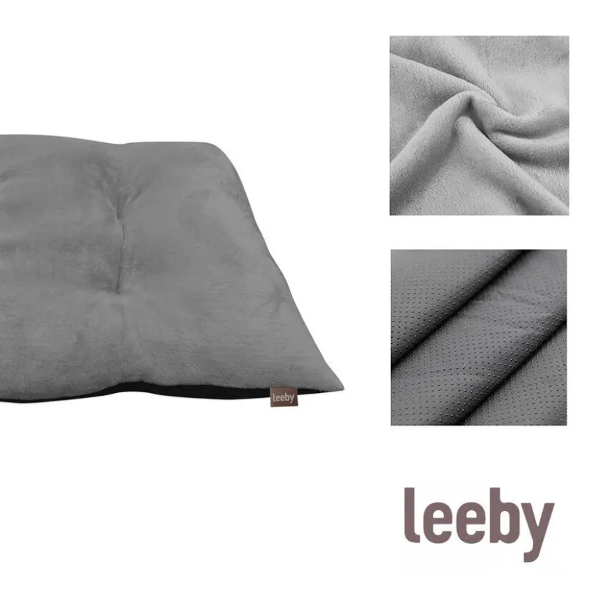Leeby Cojín Acolchado de Terciopelo Gris para perros