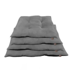 Leeby Cojín Acolchado de Terciopelo Gris para perros