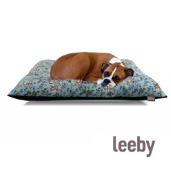 Leeby Cojín Acolchado Turquesa de Flores para perros
